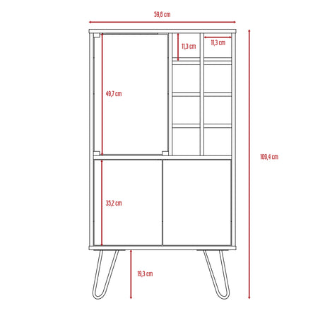 Bar Vassel Miel y Plomo 59.6x109.4cm con Dos Compartimientos con Tres Portacopas y con Ocho Portabotellas - Bares | Bylmo