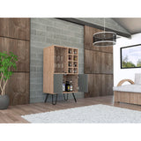 Bar Vassel Miel y Plomo 59.6x109.4cm con Dos Compartimientos con Tres Portacopas y con Ocho Portabotellas - Bares | Bylmo