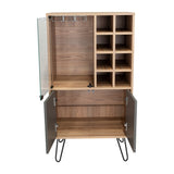 Bar Vassel Miel y Plomo 59.6x109.4cm con Dos Compartimientos con Tres Portacopas y con Ocho Portabotellas - Bares | Bylmo