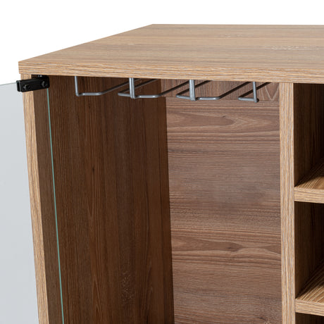 Bar Vassel Miel y Plomo 59.6x109.4cm con Dos Compartimientos con Tres Portacopas y con Ocho Portabotellas - Bares | Bylmo