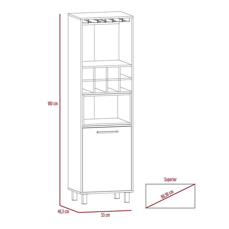 Bar Kaia Wengue y Miel 53 cm con Una Puerta