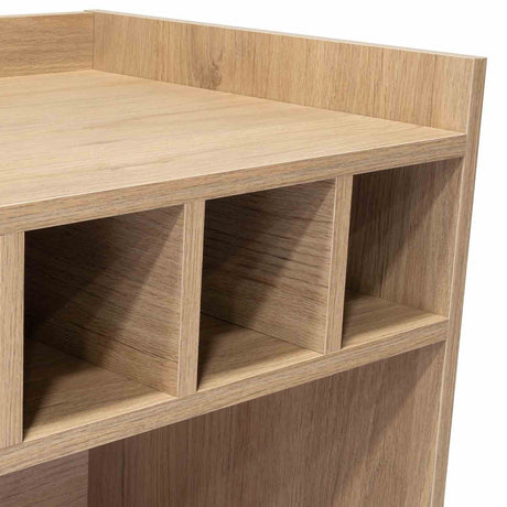 Bar Bora Rovere y Blanco 78.4x100cm con Tres Compartimientos y con Seis Portabotellas - Bares | Bylmo