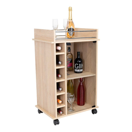 Bar Dukat Rovere 55x89cm con Seis Porta Botellas y con Rodachones - Bares | Bylmo