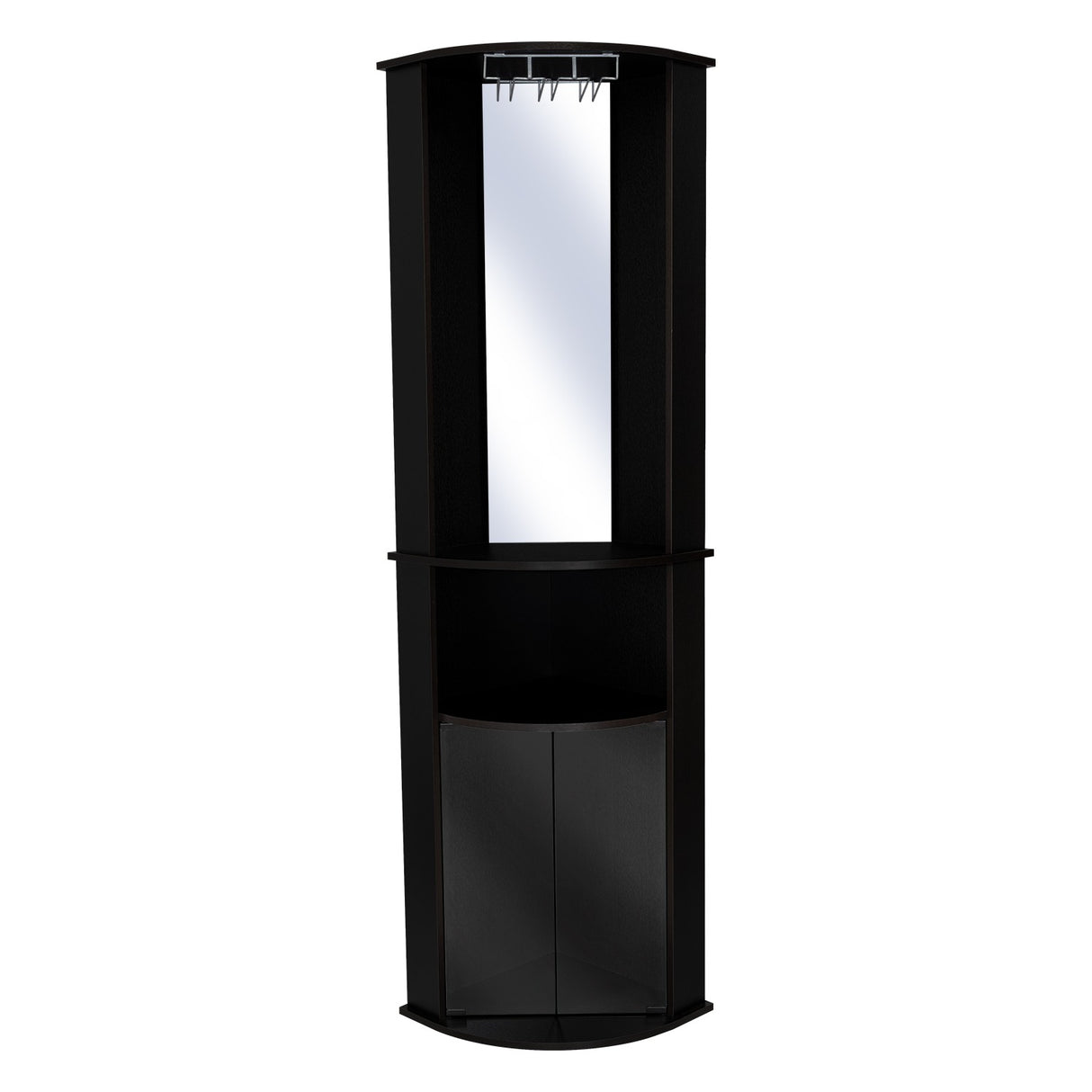 Bar Esquinero Chicago Wengue 190 cm con Colgadero de Copas y Almacenamiento - Bares | Bylmo