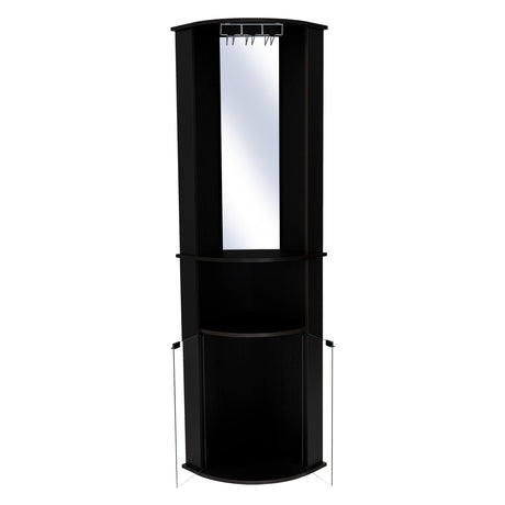 Bar Esquinero Chicago Wengue 190 cm con Colgadero de Copas y Almacenamiento - Bares | Bylmo