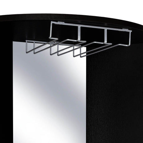 Bar Esquinero Chicago Wengue 190 cm con Colgadero de Copas y Almacenamiento - Bares | Bylmo