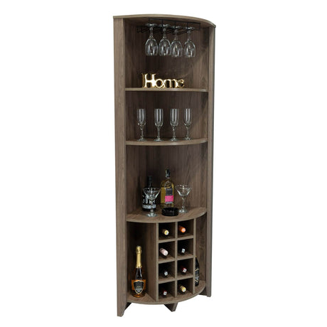 Bar Esquinero Esquinero Essential Coñac 49x181cm sin Cajones y con Diez Portabotellas - Bares | Bylmo