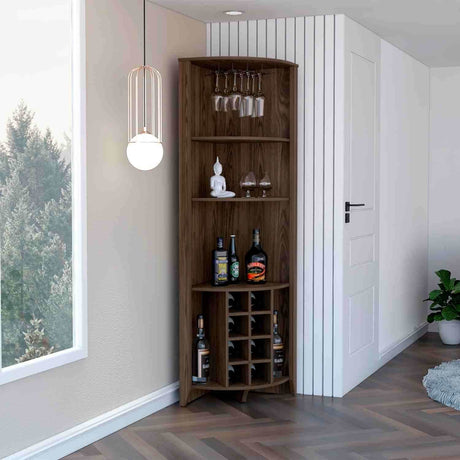 Bar Esquinero Esquinero Essential Coñac 49x181cm sin Cajones y con Diez Portabotellas - Bares | Bylmo