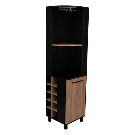 Bar Esquinero Kaia Wengue 45x180cm con Un Cajón y con Diez Portabotellas - Bares | Bylmo