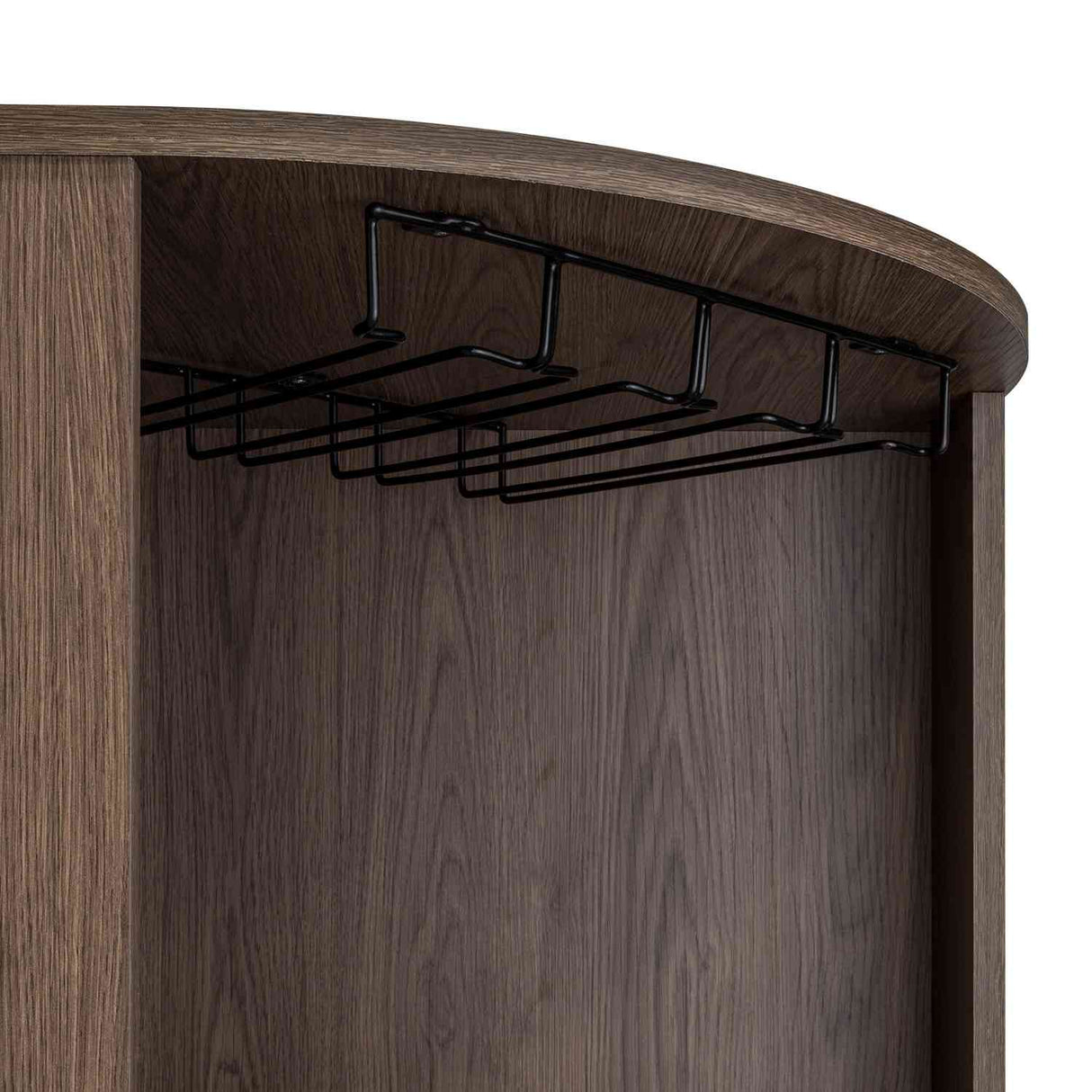 Bar Esquinero Esquinero Syrah Coñac 46.9x180.6cm con Un Cajón y con Ocho Portabotellas - Bares | Bylmo