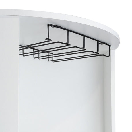 Bar Esquinero Esquinero Syrah Blanco 46.9x180.6cm con Un Cajón y con Ocho Portabotellas - Bares | Bylmo