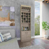 Bar Kava Rovere 51x180cm con Un Cajón y con Dieciséis Portabotellas - Bares | Bylmo