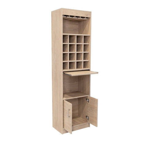 Bar Kava Rovere 51x180cm con Un Cajón y con Dieciséis Portabotellas - Bares | Bylmo