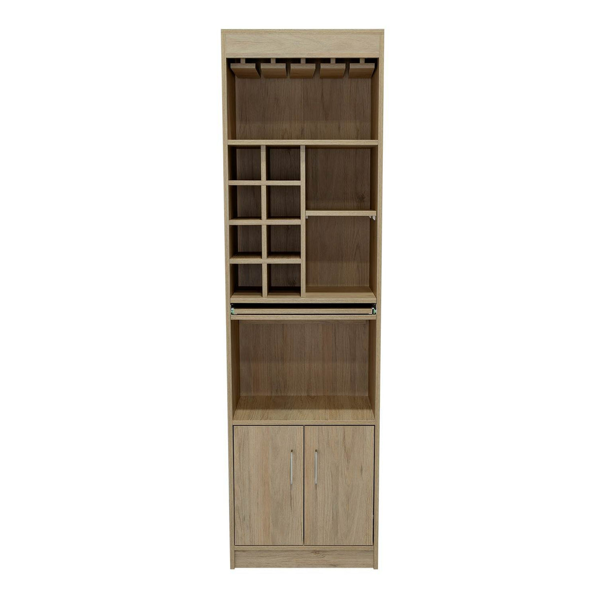 Bar Syrah Rovere 51x180cm con Un Cajón y con Ocho Portabotellas - Bares | Bylmo