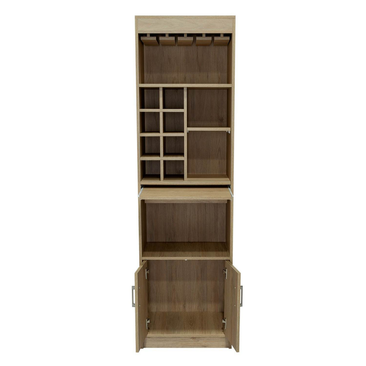 Bar Syrah Rovere 51x180cm con Un Cajón y con Ocho Portabotellas - Bares | Bylmo