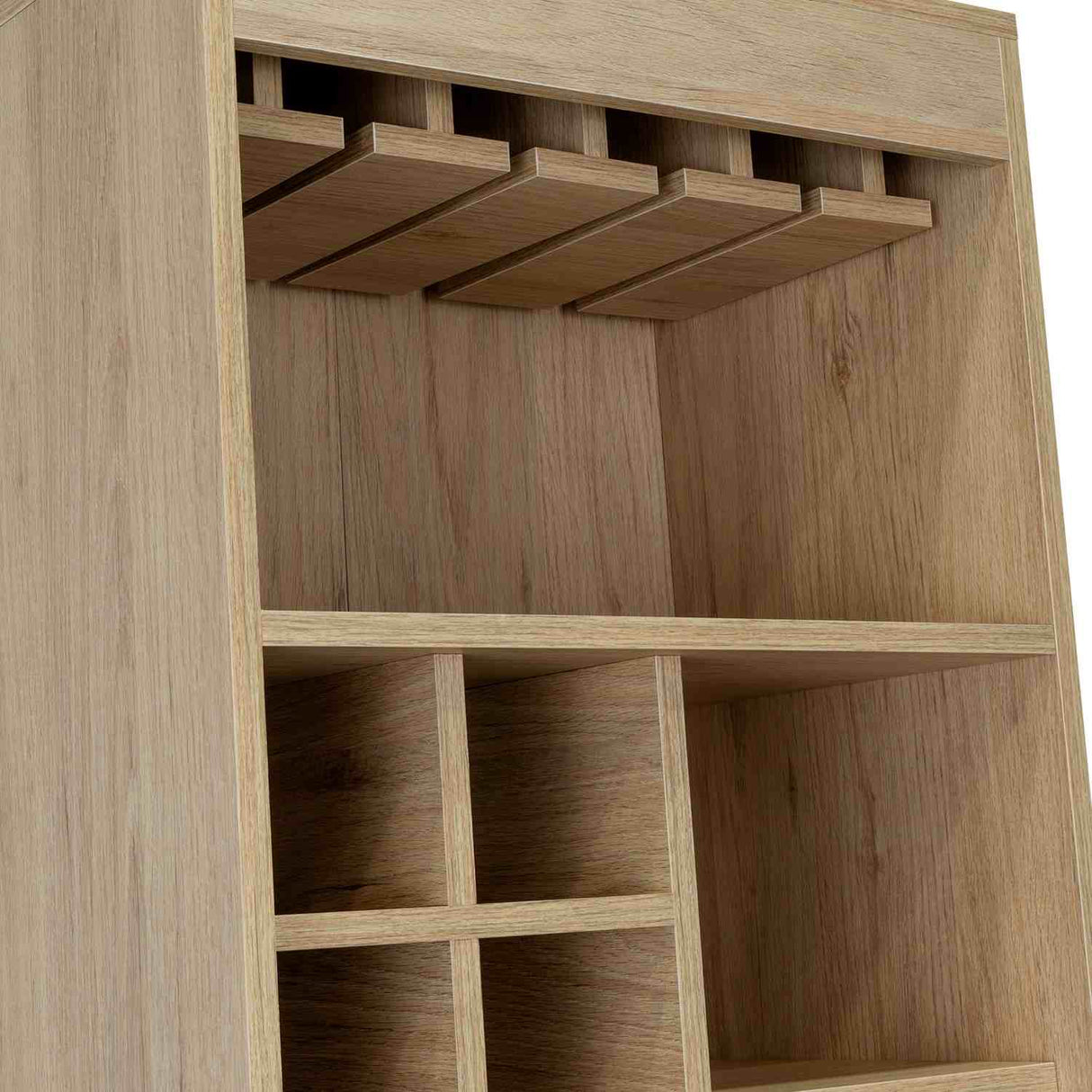 Bar Syrah Rovere 51x180cm con Un Cajón y con Ocho Portabotellas - Bares | Bylmo