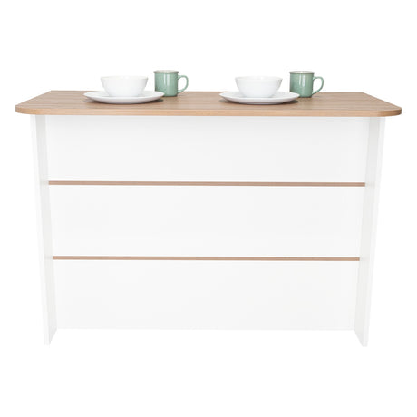 Barra de Cocina Blanco Blanco 120x90cm con Dos Entrepaños y con Dos Comportamientos - Muebles Organizadores | Bylmo