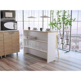 Barra de Cocina Fendi Blanco y Rovere 120x90cm con Dos Entrepaños y con Dos Comportamientos - Muebles Organizadores | Bylmo