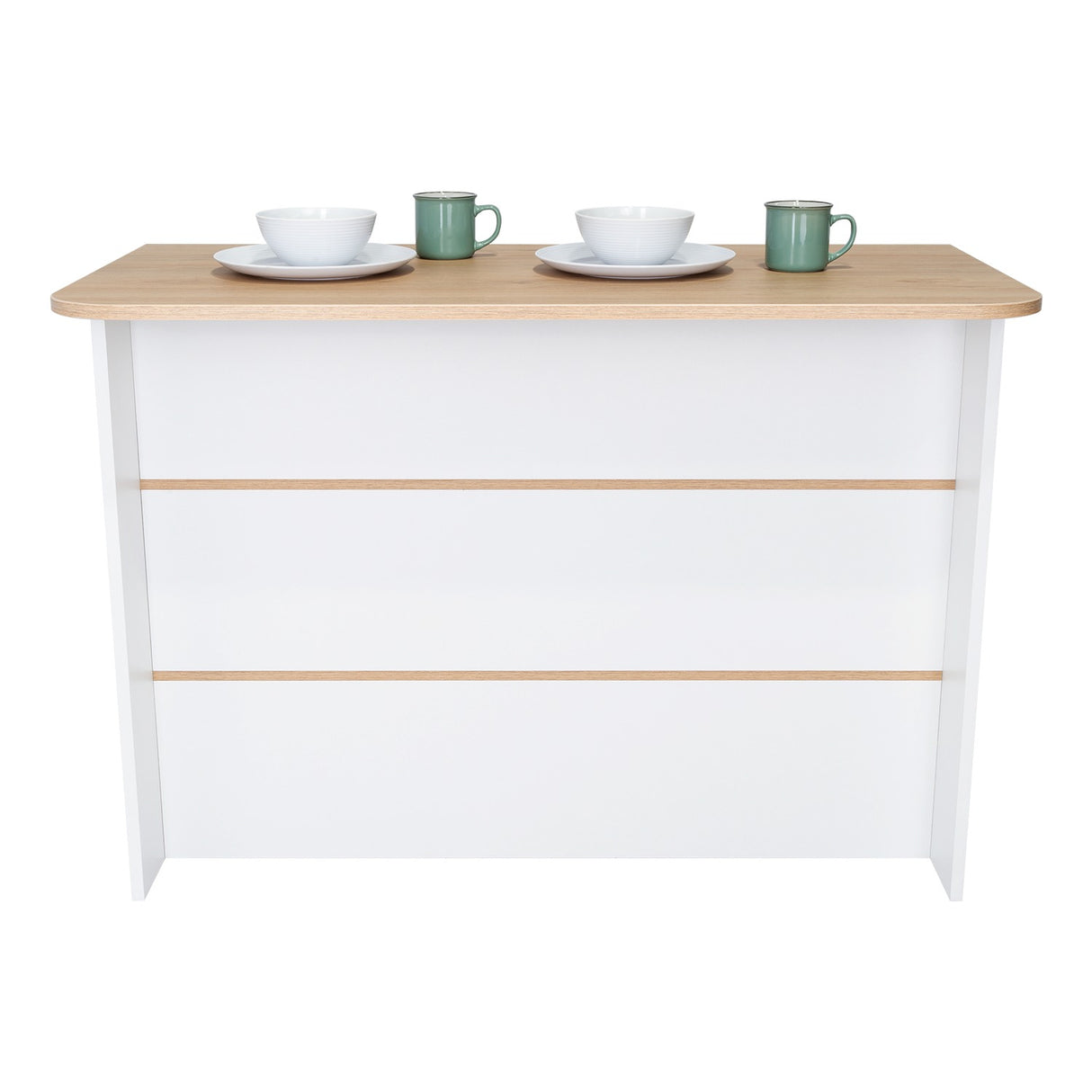 Barra de Cocina Fendi Blanco y Rovere 120x90cm con Dos Entrepaños y con Dos Comportamientos - Muebles Organizadores | Bylmo