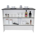 Barra de Cocina Fendi Blanco y Wengue 120x90cm con Dos Entrepaños y con Dos Comportamientos - Muebles Organizadores | Bylmo