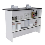 Barra de Cocina Fendi Blanco y Wengue 120x90cm con Dos Entrepaños y con Dos Comportamientos - Muebles Organizadores | Bylmo