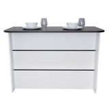 Barra de Cocina Fendi Blanco y Wengue 120x90cm con Dos Entrepaños y con Dos Comportamientos - Muebles Organizadores | Bylmo