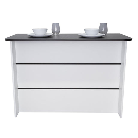 Barra de Cocina Fendi Blanco y Wengue 120x90cm con Dos Entrepaños y con Dos Comportamientos - Muebles Organizadores | Bylmo