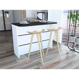 Barra de Cocina Fendi Blanco y Wengue 120x90cm con Dos Entrepaños y con Dos Comportamientos - Muebles Organizadores | Bylmo