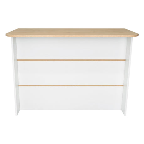 Mueble Auxiliar de Cocina Fendi Rovere y Blanco 120x90cm con Dos Entrepaños y Tres Compartimientos - Barras y Muebles Auxiliares | Bylmo