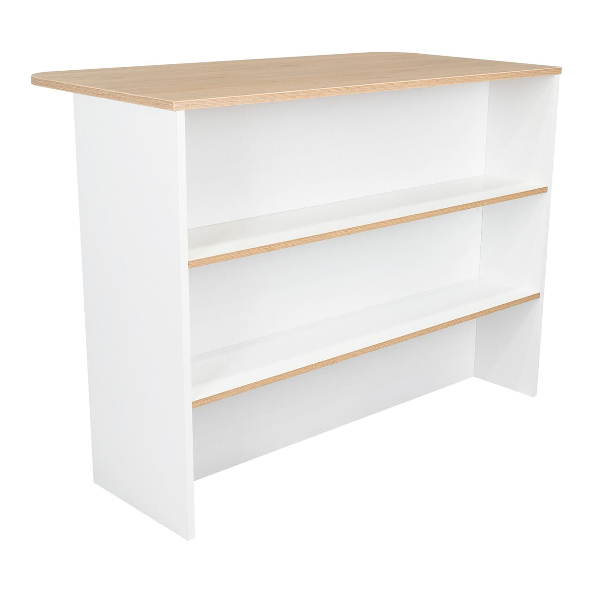 Mueble Auxiliar de Cocina Fendi Rovere y Blanco 120x90cm con Dos Entrepaños y Tres Compartimientos - Barras y Muebles Auxiliares | Bylmo