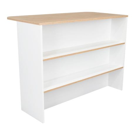 Mueble Auxiliar de Cocina Fendi Rovere y Blanco 120x90cm con Dos Entrepaños y Tres Compartimientos - Barras y Muebles Auxiliares | Bylmo