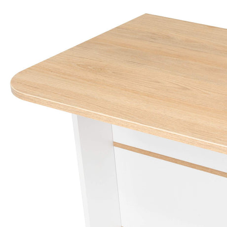 Mueble Auxiliar de Cocina Fendi Rovere y Blanco 120x90cm con Dos Entrepaños y Tres Compartimientos - Barras y Muebles Auxiliares | Bylmo