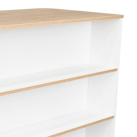 Mueble Auxiliar de Cocina Fendi Rovere y Blanco 120x90cm con Dos Entrepaños y Tres Compartimientos - Barras y Muebles Auxiliares | Bylmo