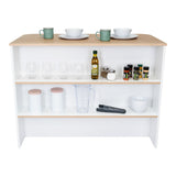 Mueble Auxiliar de Cocina Fendi Rovere y Blanco 120x90cm con Dos Entrepaños y Tres Compartimientos - Barras y Muebles Auxiliares | Bylmo