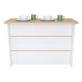 Mueble Auxiliar de Cocina Fendi Rovere y Blanco 120x90cm con Dos Entrepaños y Tres Compartimientos - Barras y Muebles Auxiliares | Bylmo