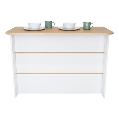 Mueble Auxiliar de Cocina Fendi Rovere y Blanco 120x90cm con Dos Entrepaños y Tres Compartimientos - Barras y Muebles Auxiliares | Bylmo