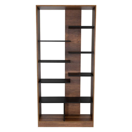 Biblioteca Classic Vedra Wengue y Caramelo 80x170cm con Dos Compartimientos - Bibliotecas | Bylmo