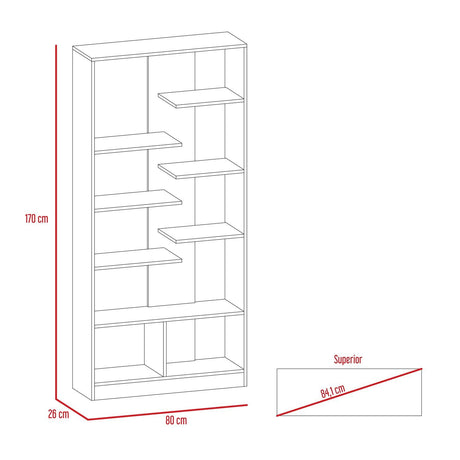 Biblioteca Classic Vedra Wengue y Caramelo 80x170cm con Dos Compartimientos - Bibliotecas | Bylmo