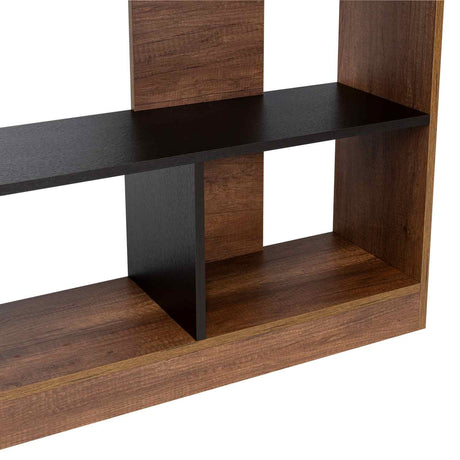 Biblioteca Classic Vedra Wengue y Caramelo 80x170cm con Dos Compartimientos - Bibliotecas | Bylmo