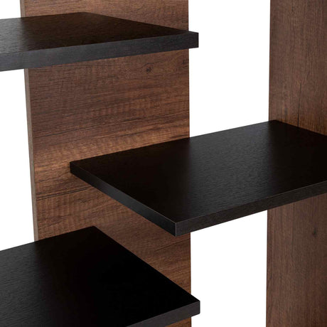 Biblioteca Classic Vedra Wengue y Caramelo 80x170cm con Dos Compartimientos - Bibliotecas | Bylmo