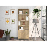 Biblioteca Lisa Duna 63x180cm con Cuatro Compartimientos y con Un Cajón