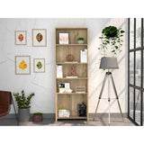 Biblioteca Lisa Duna 63x180cm con Cuatro Compartimientos y con Un Cajón