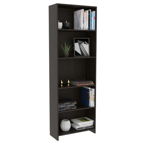 Biblioteca Lisa Wengue 62x180cm con Cinco Compartimientos