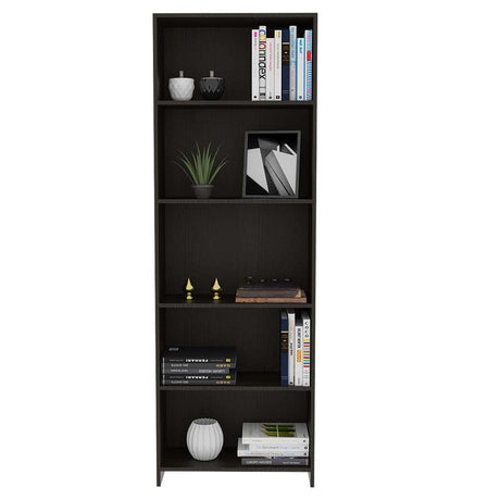 Biblioteca Lisa Wengue 62x180cm con Cinco Compartimientos