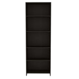 Biblioteca Lisa Wengue 62x180cm con Cinco Compartimientos