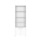 Biblioteca Lisa Blanco 63x180cm con Cuatro Compartimientos y con Un Cajón