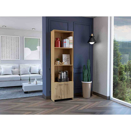 Biblioteca Lisa Easy Duna 55.1x181.5cm con Tres Compartimientos y con Un Cajón - Bibliotecas | Bylmo