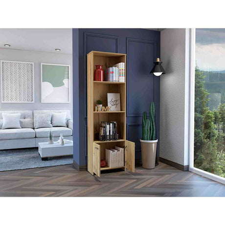 Biblioteca Lisa Easy Duna 55.1x181.5cm con Tres Compartimientos y con Un Cajón - Bibliotecas | Bylmo