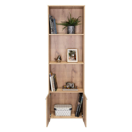 Biblioteca Lisa Easy Duna 55.1x181.5cm con Tres Compartimientos y con Un Cajón - Bibliotecas | Bylmo