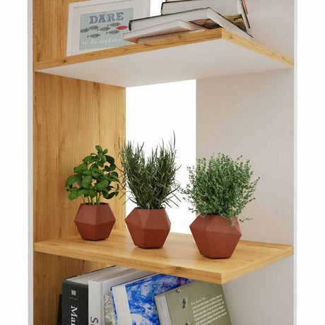 Biblioteca Ragnar Blanco 41.5x179.4cm con Cinco Compartimientos - Bibliotecas | Bylmo